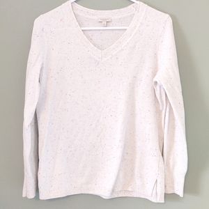 TALBOTS Petites Outlet Off White Speckled Lightweight Sweater Size Small Petite